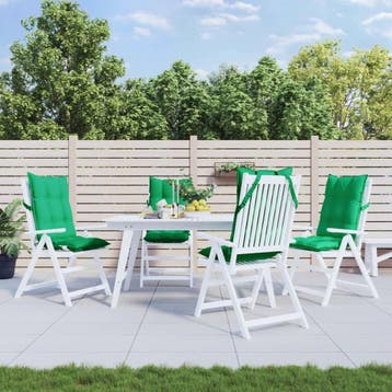 vidaXL Stoelkussens 4 st hoge rug oxford stof groen, Verzenden, Nieuw