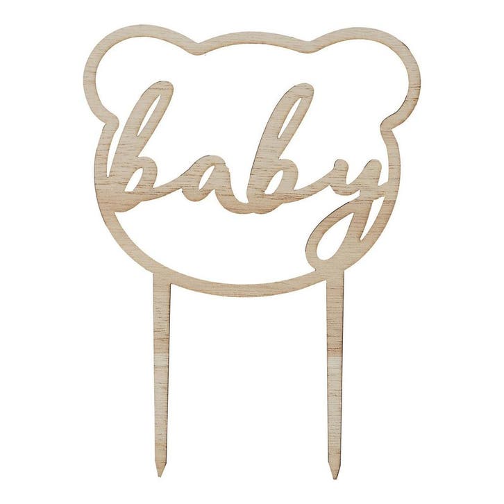 Taarttopper Baby Hout 16cm, Hobby & Loisirs créatifs, Articles de fête, Envoi