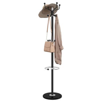 vidaXL Kapstok met parapluhouder 180 cm gepoedercoat ijzer, Verzenden