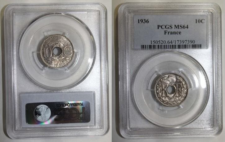 France Frankreich Km 866a 10 Centimes 1936 Typ Lindauer P..., Postzegels en Munten, Munten | Europa | Niet-Euromunten, België