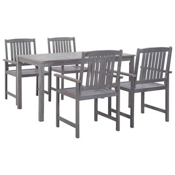 vidaXL 5-delige Tuinset massief acaciahout grijs, Verzenden, Tuinset