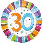 Helium Ballon 30 Jaar 43cm leeg, Hobby en Vrije tijd, Feestartikelen, Verzenden, Nieuw