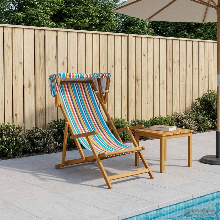 vidaXL Ligstoel 3 Positie massief eucalyptushout Meerkleurig, Tuin en Terras, Ligbedden, Nieuw, Verzenden