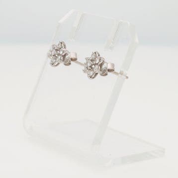 Oorbellen - 18 karaat Witgoud - Diamant, Nieuw