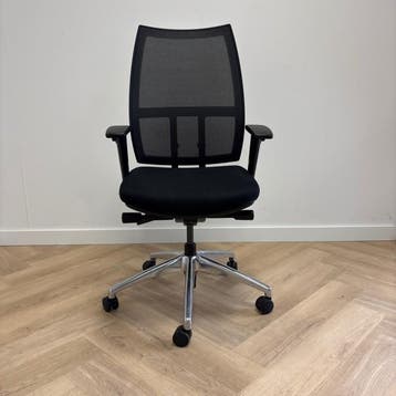 ergonomische bureaustoel, zwart - chroom, Bureaustoel