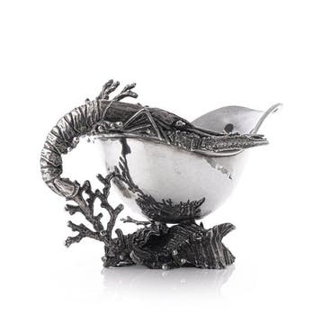 Giovanni Raspini Silver Lobster & Coral Gravy Boat Dish -