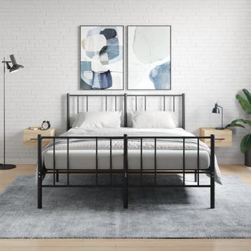 vidaXL Nachtkastjes 2 st wandgemonteerd 35x35x20 cm sonoma, Verzenden, Nieuw