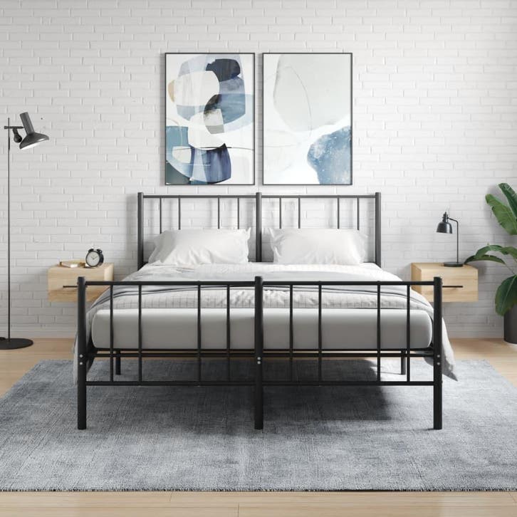 vidaXL Nachtkastjes 2 st wandgemonteerd 35x35x20 cm sonoma, Huis en Inrichting, Kasten | Overige, Nieuw, Verzenden