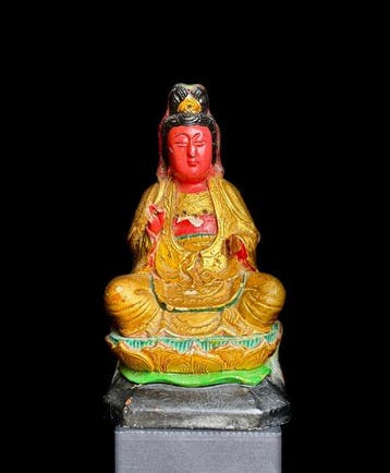 Handgemaakt antiek huisaltaarbeeld van Guanyin, de Chinese