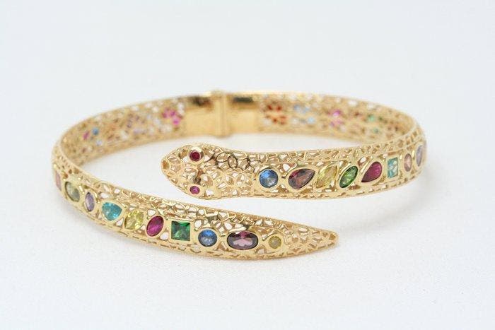Chiampesan - Armband - 18 karaat Geel goud Toermalijn -, Bijoux, Sacs & Beauté, Bracelets
