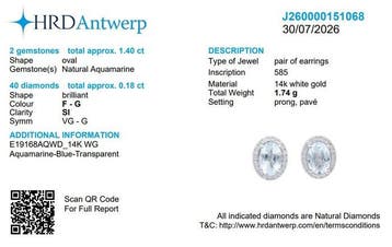 Ensemble de bijoux 2 pièces - 14 carats Or blanc - 1.58ct.