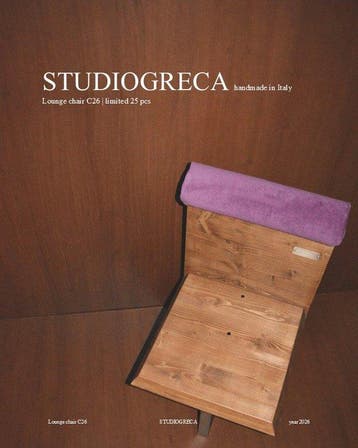 Studio Greca - Chaise - C26 - Bois, Velours - 25 édition, Antiek en Kunst