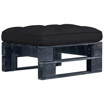 vidaXL Tuinhocker pallet zwart geïmpregneerd grenenhout, Verzenden, Nieuw