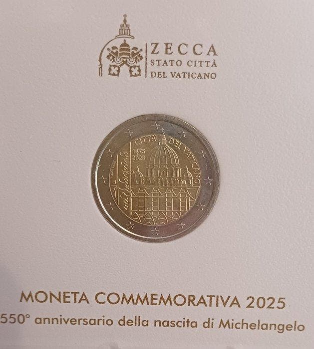Vaticaan. 2 Euro 2025 Michelangelo (Zonder minimumprijs), Timbres & Monnaies, Monnaies | Europe | Monnaies non-euro