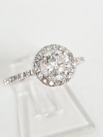 Verlovingsring - 18 karaat Witgoud - 0.90ct. tw. Diamant