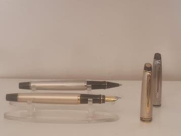 Waterman - Expert crème et chromé, (stylo à plume et roller)