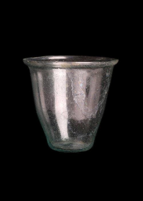 Oud-Romeins Doorschijnend glas bekerglas, Antiquités & Art, Antiquités | Autres Antiquités