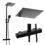 Regendouche Zwart | Messing | 25x25cm | Laatste Stuks!, Doe-het-zelf en Bouw, Zwart, Nieuw, Ophalen of Verzenden, Minder dan 5 m²