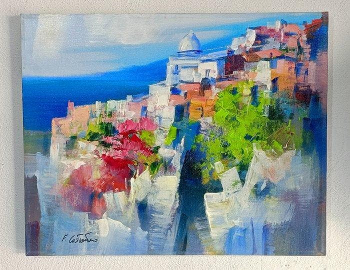 Fabio Costantino (1945) - Luce sospesa sul Mediterraneo, Antiquités & Art, Art | Peinture | Classique