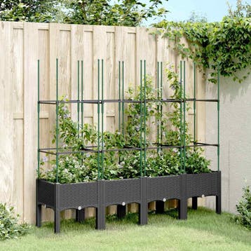 vidaXL Plantenbak met latwerk 160x40x142,5 cm polypropeen, Tuin en Terras, Verzenden, Nieuw