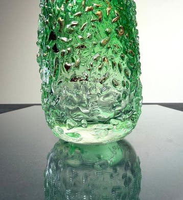 Maxence Parot - Vaas - Unieke vaas, kleuren en goud - Glas