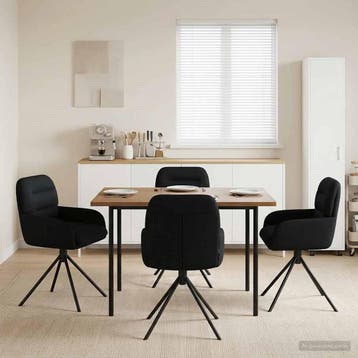 vidaXL Draaikrukken 4 st Kunstleer Zwart 59 x 59,5 x 90 cm, Verzenden, Nieuw