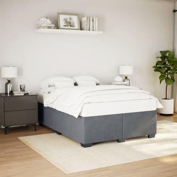 vidaXL Bedframe zonder matras 160x200 cm fluweel donkergrijs, Verzenden