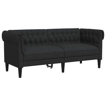 Chesterfield 2-zitsbank zwart | Tweede kansje, OP = OP, Verzenden, Chesterfield, Tweepersoons, Zo goed als nieuw