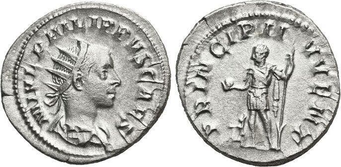 Antoninian 244-249 n Chr Rom Philippus I Arabs 244-249 n Chr, Timbres & Monnaies, Monnaies & Billets de banque | Collections, Envoi