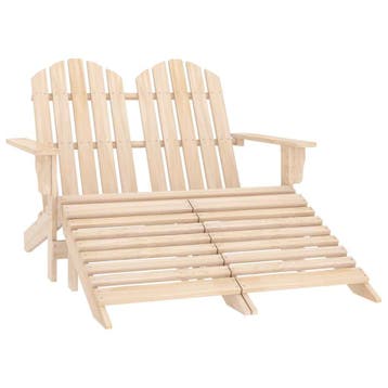 vidaXL Tuinstoel 2-zits Adirondack met voetenbank vurenhout, Verzenden, Nieuw