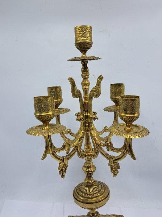 Kandelaber Tafel Kandelaber - Brons - Vijfpunts, Antiquités & Art, Antiquités | Autres Antiquités