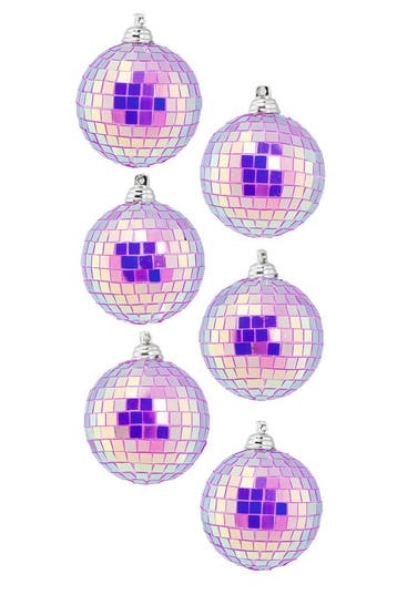 6x Discobal Ø 6 cm Klein Iridescent Paars Discobol Spiegelbo, Ophalen of Verzenden