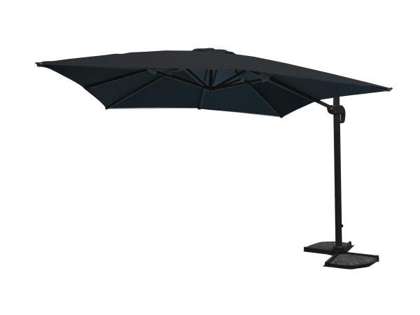 Veiling - Hangende parasol Zwart 300x400cm, Tuin en Terras, Parasols