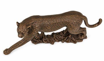sculptuur, Elegant Walking Leopard Figurine Luxury Wildlife