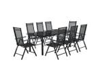 Veiling - Aluminum tuinset - Milano - 9-delig - Donkergrijs, Tuin en Terras, Nieuw