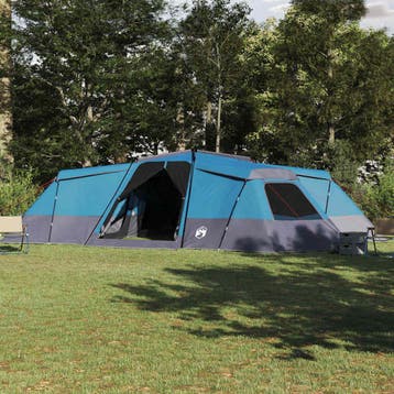 vidaXL Familietent met dak met opslag Blauw 833 x 585 x 216, Verzenden
