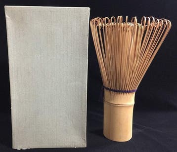 Unique Large Japanese Bamboo Flower Vase in Chasen Matcha