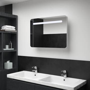 vidaXL Badkamerkast met spiegel LED 80x9,5x55 cm, Verzenden, Nieuw