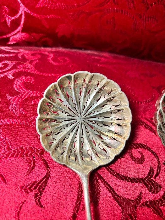 Cuillère (2) - Argent 950 - Pelles à fraises, Antiquités & Art, Antiquités | Argent & Or