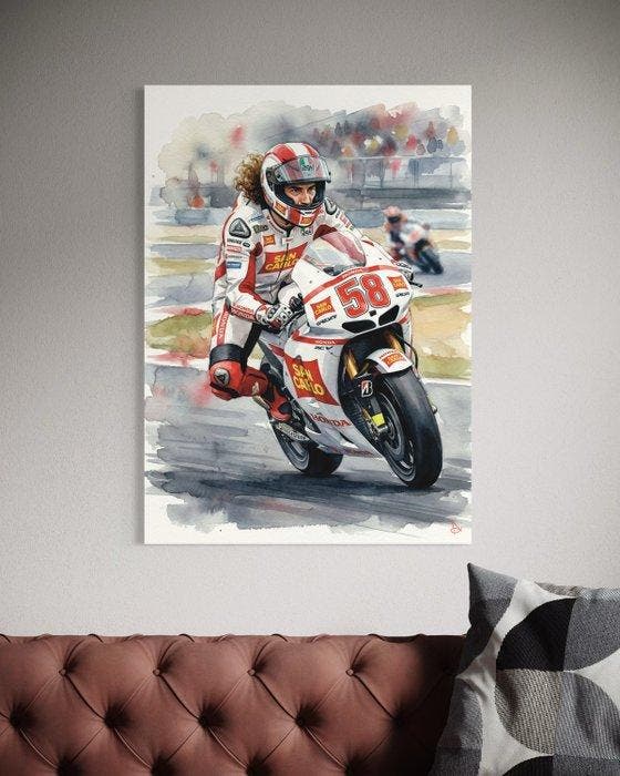 ANDSAL - Marco Simoncelli Forever Moto Gp Icon Watercolor, Verzamelen, Automerken, Motoren en Formule 1