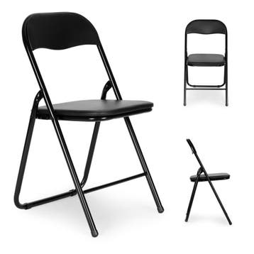 Klapstoelen Set 4 | Metaal Zwart | Premium | OP=OP, Huis en Inrichting, Zetels | Zetels, Minder dan 75 cm, Hoekbank, Nieuw, Ophalen of Verzenden