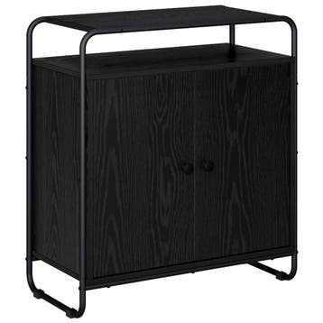 vidaXL Dressoir Zwart eiken 68 x 35 x 75 cm Bewerkt hout, Verzenden, Nieuw