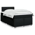 vidaXL Boxspring met matras stof zwart 120x190 cm, Verzenden