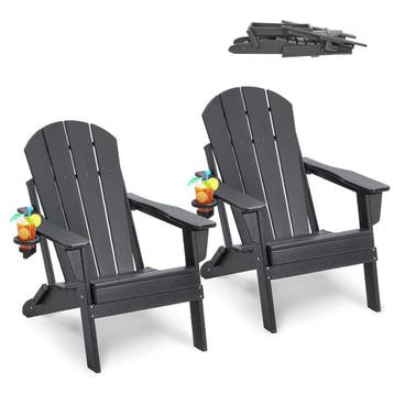 VEVOR Adirondack set grijs | OP = OP | Snel thuis, Jardin & Terrasse, Verzenden