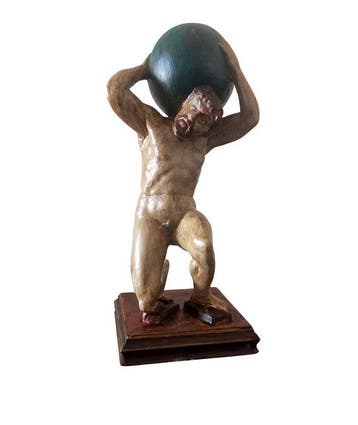 Sculpture, Atlante - 1900 Ca - 42 cm - Bois