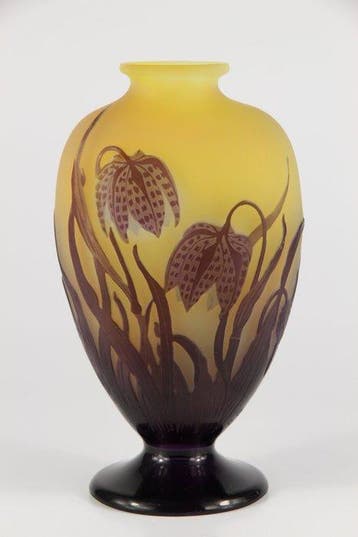 Emile Gallé, Établissements Gallé - Vase - Verre, Antiquités & Art