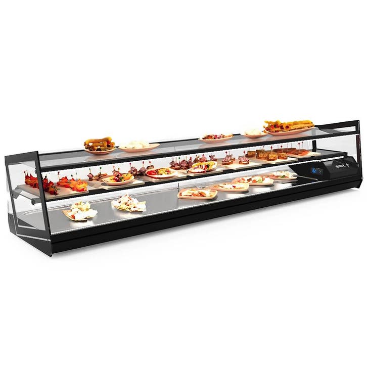 Tapasvitrine | KUBE | Zwart | +2°C/+6°C | Statisch | 2, Zakelijke goederen, Horeca | Keukenapparatuur, Nieuw in verpakking, Verzenden