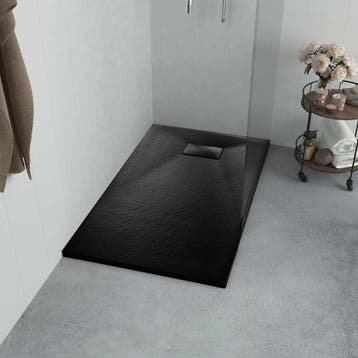 vidaXL Douchebak 100x80 cm SMC zwart, Verzenden