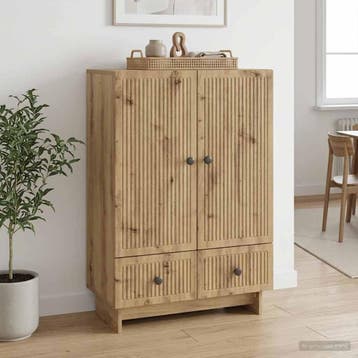 vidaXL Dressoir Artisan Eik 66 x 34,5 x 95 cm Geconstrueerd, Verzenden