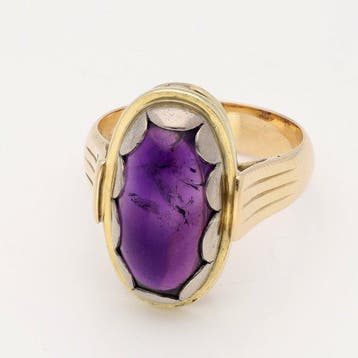 Ring - 14 karaat Geel goud Amethist, Nieuw